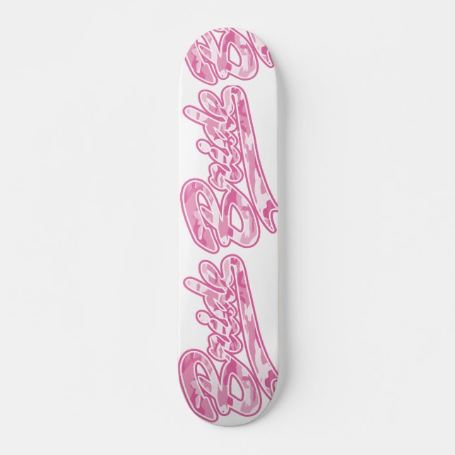 Pink Military Bride Camouflage Skateboard (Vorne)