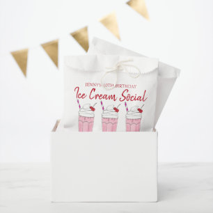 Pink Milkshake Ice Creme Social Birthday Party Geschenktütchen