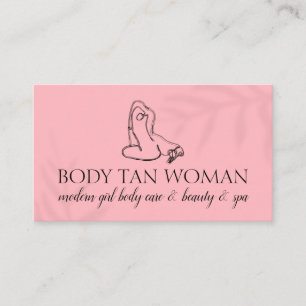 Pink Millennium Body Tanning Woman Back Wave Visitenkarte