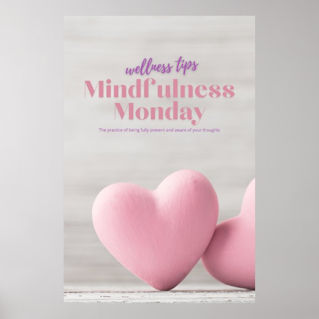 Pink Mindfulness Montag Wellness Poster (Vorne)