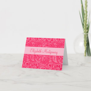 Pink Mini Paisley Note Cards Karte