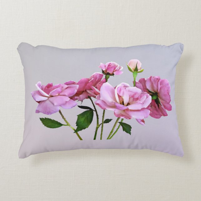 Pink Miniatur-Rose Dekokissen (Vorderseite)