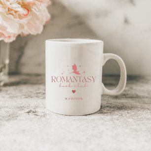 Pink Minimal Custom 'Romantasy' Book Lovers' Kaffeetasse