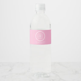 Pink Minimal Logo Business Branding QR label Wasserflaschenetikett