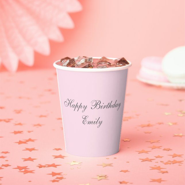 Pink Minimalist Birthday Party Paper Cup Pappbecher (Insitu)