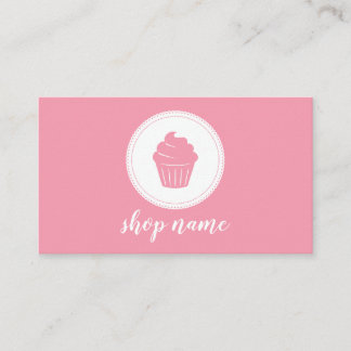 Pink Minimalist Cupcake Baker Business Card Visitenkarte