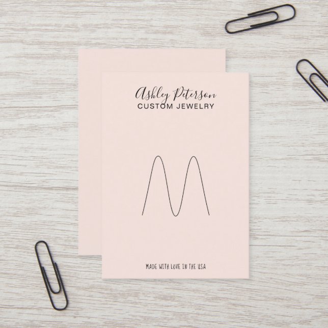 Pink minimalistisch elegante Pastelltafel Visitenkarte (Vorderseite/Rückseite Beispiel)