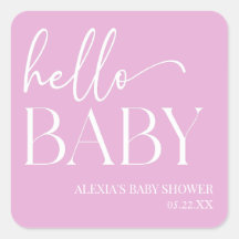Pink Minimalistisch Hello Baby Dusche