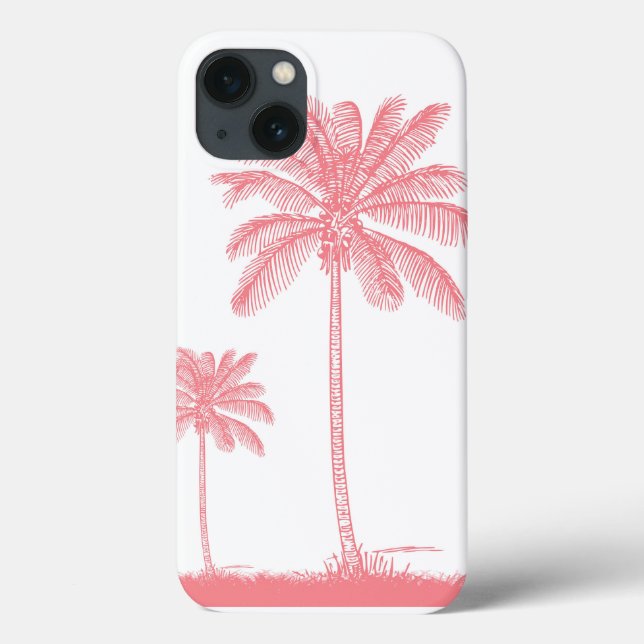 Pink Minimalistisch Palm Tree Handy Case iPhone /i (Rückseite)