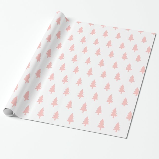 PINK Minimalistisch PINE BAUM CHRISTMAS CUSTOM Geschenkpapier (Ungerollt)