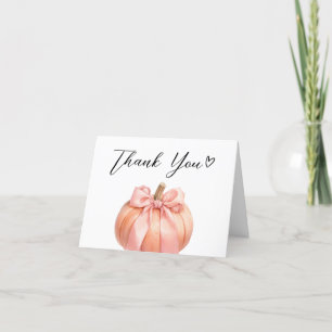 Pink Minimalistisch Pumpkin Baby Dusche Dankeskarte