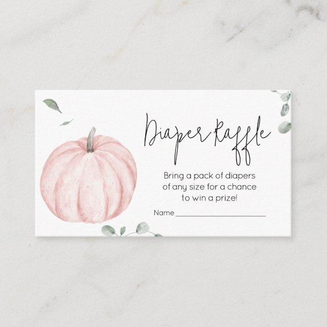 Pink Minimalistisch Pumpkin Baby Duschkabine Winde Begleitkarte (Vorderseite)