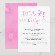 Pink Minimalistische Schrift Say Baby Invites nich