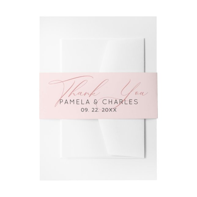Pink minimalistischer Hintergrund danke Ihnen Typo Einladungsbanderole (Vorderseite Beispiel)
