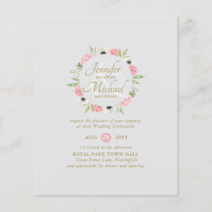 Pink Mint Floral Brautparty per Post oder Hochzeit