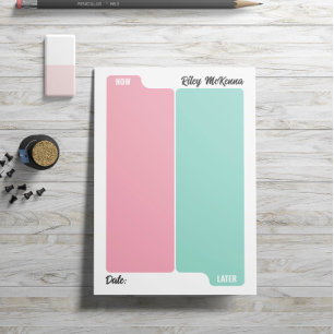 Pink Mint jetzt und später für tägliche Planung Post-it Klebezettel