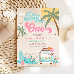 Pink Mint The Big One Surfen 1. Geburtstag Einladung