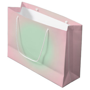 Pink-Mint-Vintage-Ombre-Verlaufs-Aura Große Geschenktüte