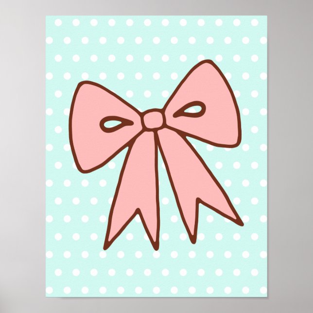 Pink Minze Bow Wall Art Poster drucken (Vorne)