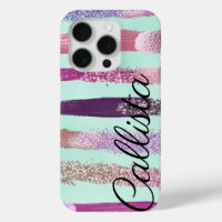 Pink Minze Grünnagel Polnischer Glitzer Pinselstri