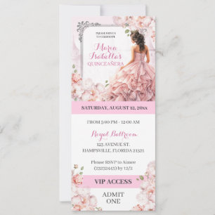 Pink Mis Quinceanera VIP-Zugang Einladung