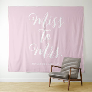 Pink Miss an Mrs. Brautparty Modernes Banner Wandteppich