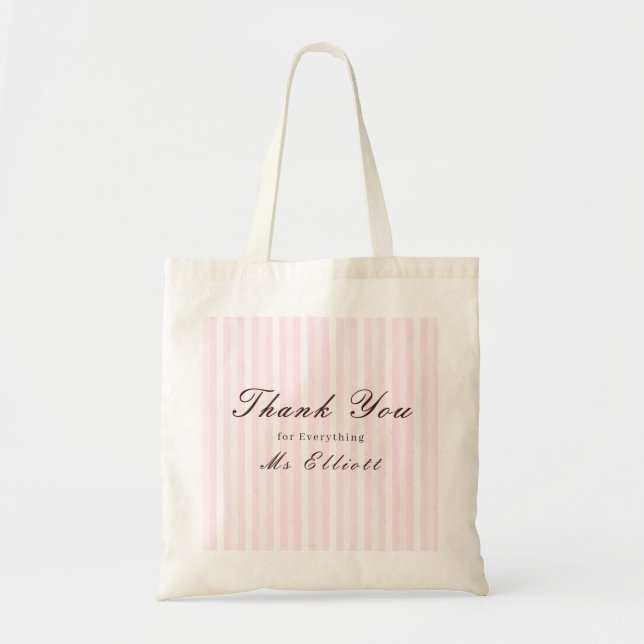 Pink Mist - Personalised Thank You Teacher Tote Tragetasche (Vorne)