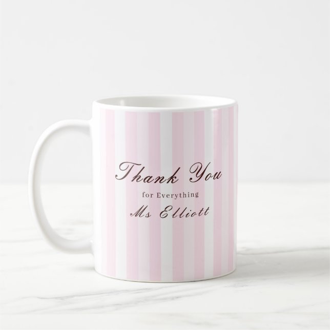 Pink Mist - Personalisierter Dankeschön-Lehrer-Mug Kaffeetasse (Links)