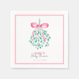 Pink Mistletoe Babydusche Napkins für Mädchen Serviette