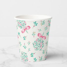 Pink Mistletoe Babydusche Papiertassen Pappbecher