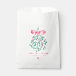 Pink Mistletoe Girl Baby Dusche Beutel Geschenktütchen