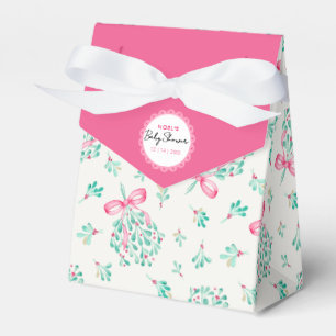 Pink Mistletoe Winter Baby Shower Fevor Box Geschenkschachtel