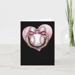 Pink mit Bow und Herz - Niedliche Softball-Ästheti Karte