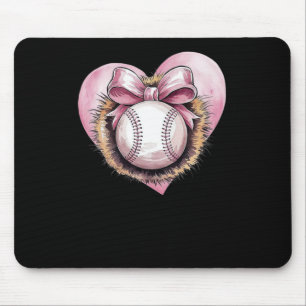 Pink mit Bow und Herz - Niedliche Softball-Ästheti Mousepad