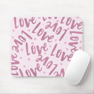 PINK MIT HAND DRAWN RANDOM-LIEBE MOUSEPAD