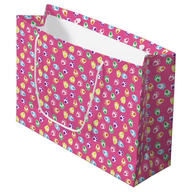 PINK MIT HELL FARBENEN ÖSTERBUNNZAHLEN GROßE GESCHENKTÜTE (Vorderseite Schrägansicht)