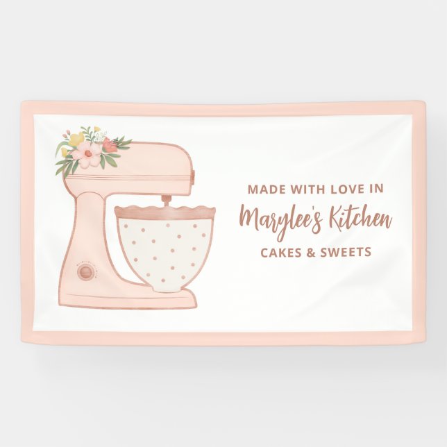 Pink mit Liebe Bäckerei Konditorei Koch Banner (Horizontal)