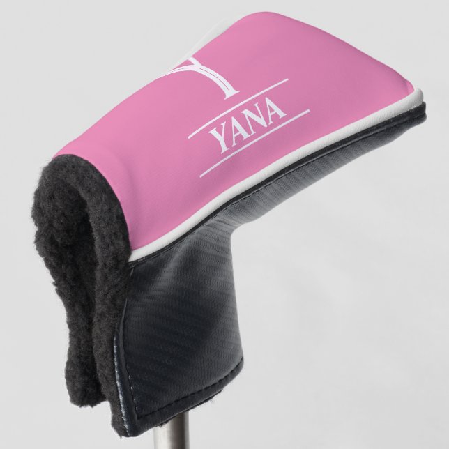 Pink Mit Monogramm Putter Golf Head Cover Golf Headcover (3/4 Vorderseite)