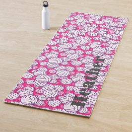 Pink Mit Monogramm Volleyball Yogamatte