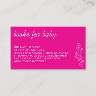 Pink mit Tiny White Blume "Books for Baby" Begleitkarte