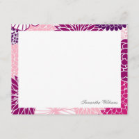 Pink Mod Floral Pattern Flat Danke Notizen
