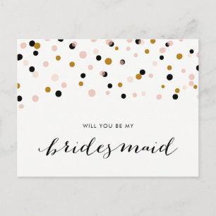 Pink ModerConfetti Dots werden Sie meine Bridesmai Einladungspostkarte