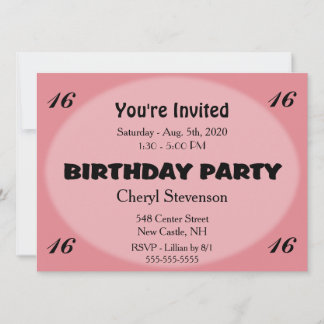 Pink Modern Birthday Einladung