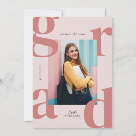 Pink Modern Bold Class of 2024 Abschluss Einladung