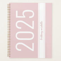 Pink Modern Bold Simple Stripe Personalisiert 2025