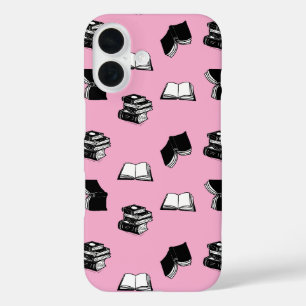 Pink Modern buchhalterisch Bibliophile Buchmuster iPhone 16 Hülle