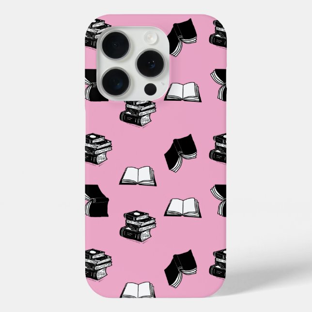 Pink Modern buchhalterisch Bibliophile Buchmuster Case-Mate iPhone Hülle (Rückseite)