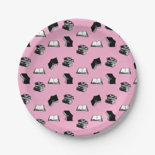 Pink Modern buchhalterisch Bibliophile Buchmuster Pappteller