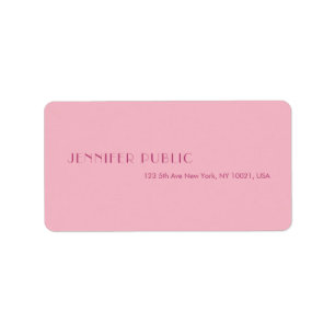 Pink Modern Creative Minimalistisch Template Addre Adressaufkleber