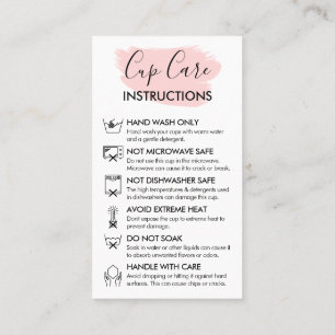 Pink Modern Cup Care Instruction - individuelle Lo Visitenkarte